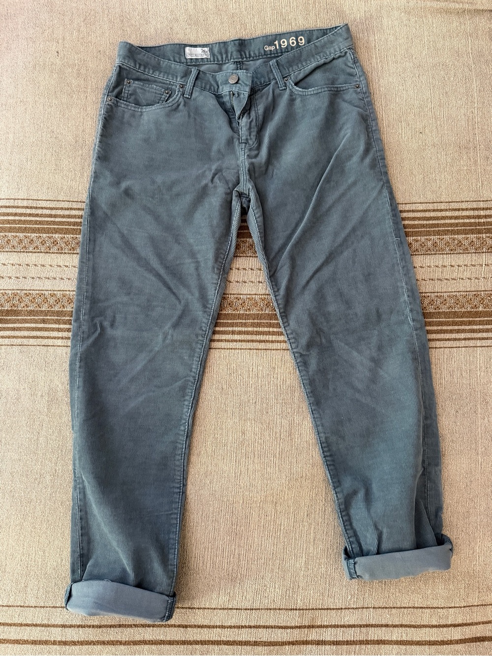 GAP 1969 Women's Slate Blue Boot Cut Corduroy Pants - Sexy Boyfriend size 26